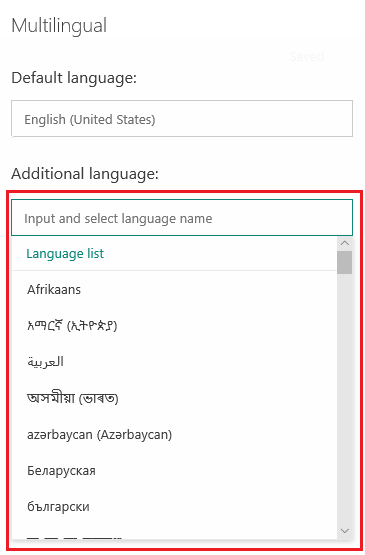Browse to and select the language you want.