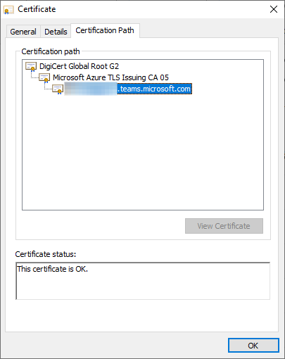 Teams TLS Certificate Chain