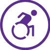 Graphic of a wheelchair user.