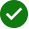 白いチェックマークが付いた緑の円