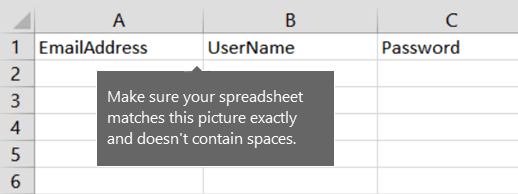 Excel 移行ファイルのセル見出し。