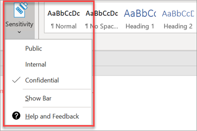 Protection tab drop-down in a Word document.