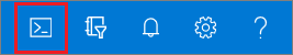 لقطة شاشة تعرض زر Cloud Shell في مدخل Microsoft Azure 