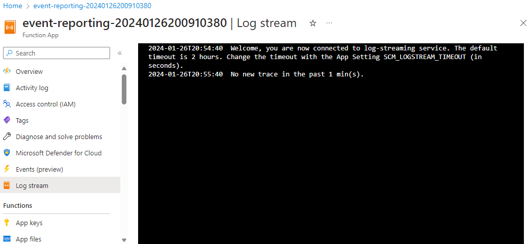 Image showing Log Streaming.