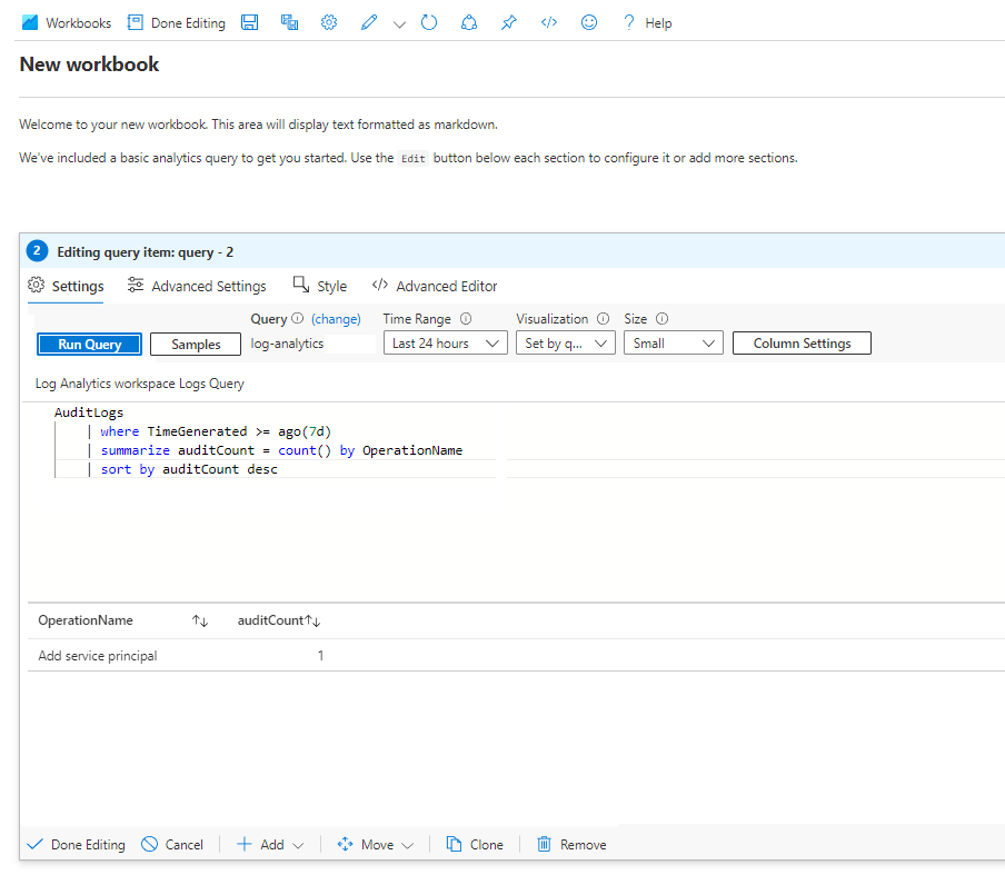 Screenshot that shows how to create a workbook.