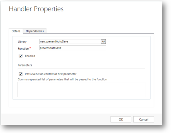 OnSave event handler to prevent autosave in CRM