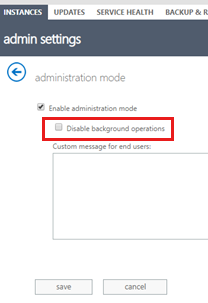 Clear the Disable background operations checkbox.