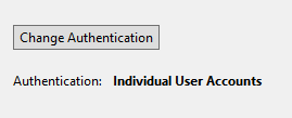 Configure authentication button