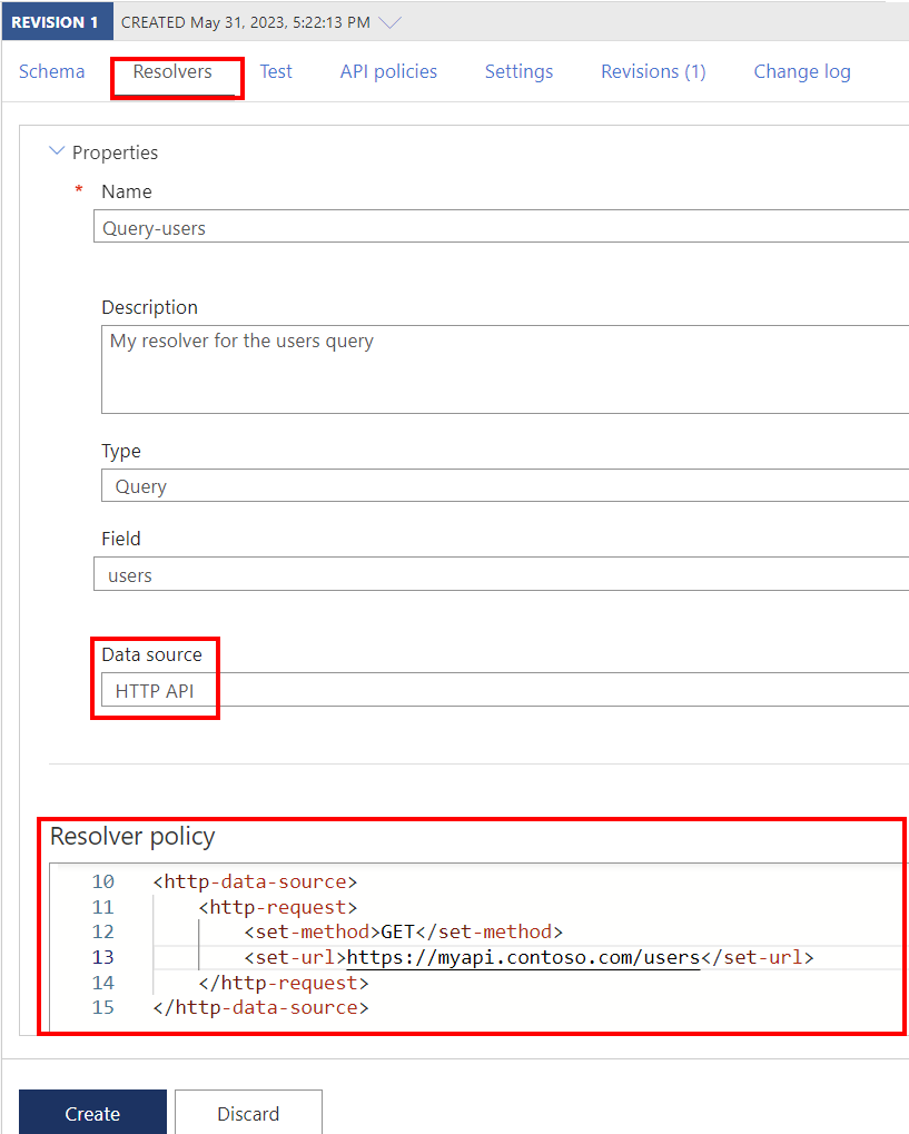 Screenshot of configuring resolver policy in the portal.