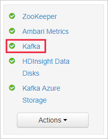 Apache Ambari service list tab.