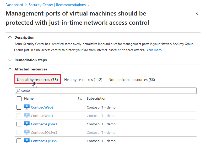 Just-in-time (JIT) virtual machine (VM) access recommendation.
