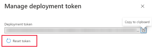 Resetting deployment token