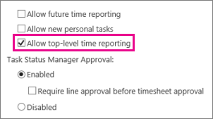 Allow top-level time reporting.