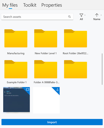 Screenshot of the right-side pane with the My files tab highlighted.
