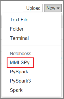 mmlspy kernel in New notebook list