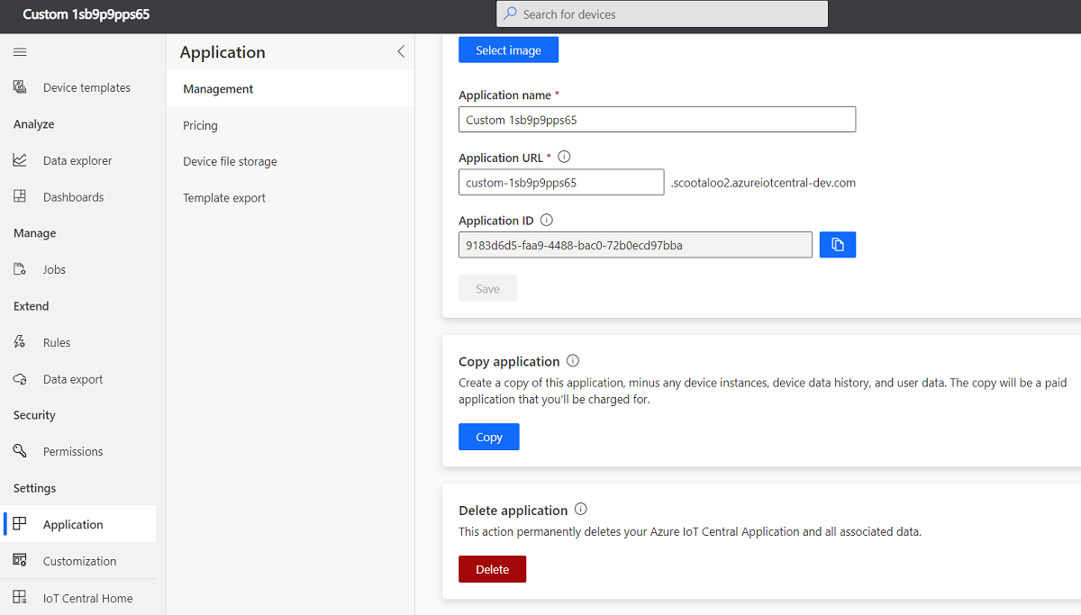Screenshot of that shows application settings page.
