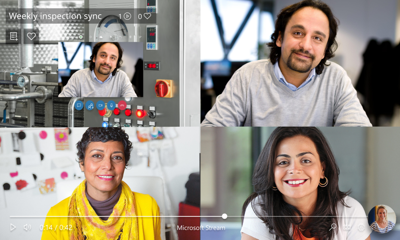 Captura de pantalla donde se muestran cinco personas en una llamada de Microsoft Teams.