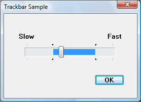 captura de pantalla de una barra de seguimiento con un intervalo resaltado