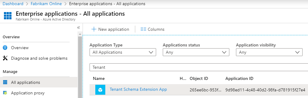 Schema extension app