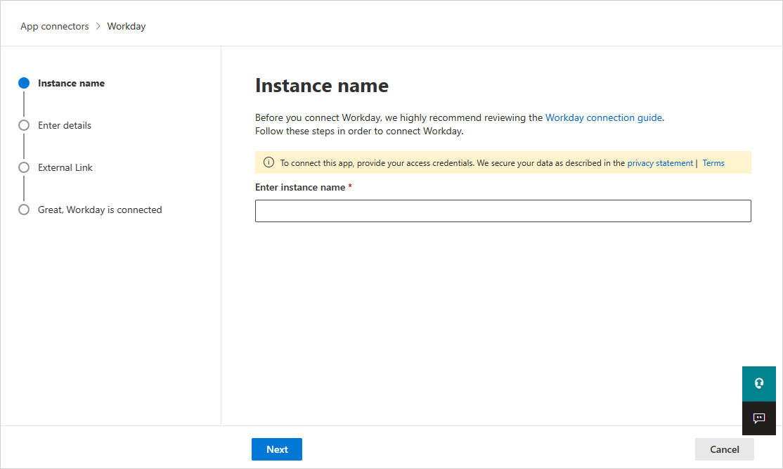 Screenshot of adding instance name.