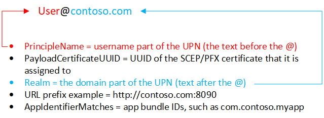 Atribut jednotného přihlašování uživatelského jména pro iOS/iPadOS v Microsoft Intune