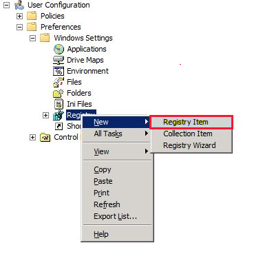 Screenshot shows steps to create a new registry.