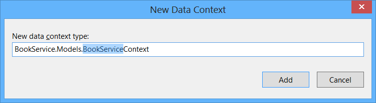 Snímek obrazovky dialogového okna Nový kontext dat s výchozím názvem v poli Nový typ kontextu dat