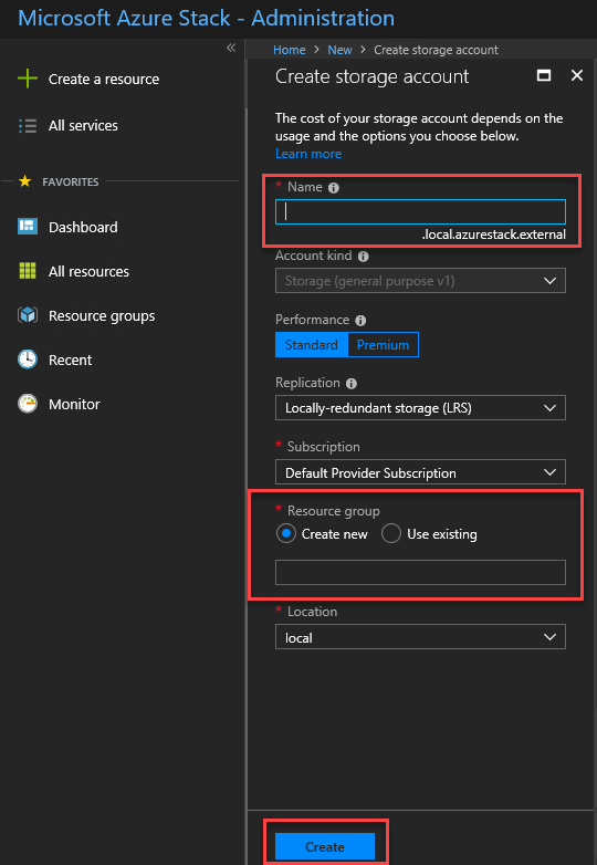 Review your storage account in Azure Stack Hub administrator portal