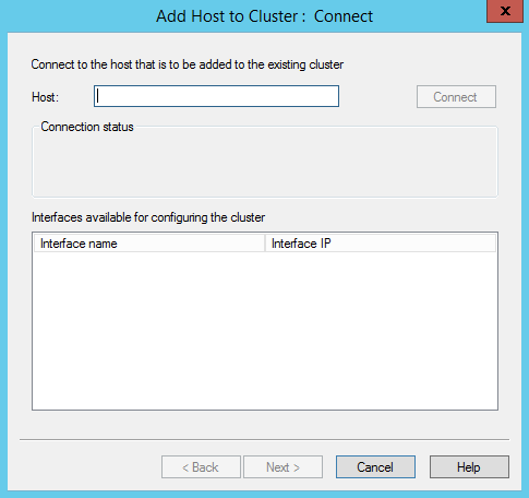 Network Load Balancing Manager – Add Host To Cluster: Connect