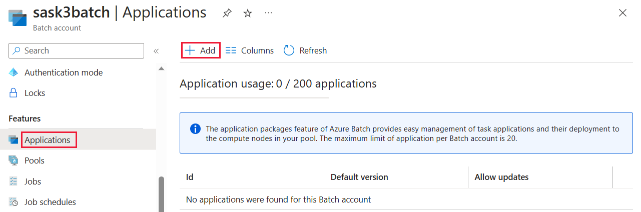 Add application package