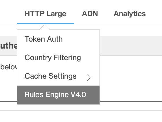 Snímek obrazovky modulu pravidel pro HTTP