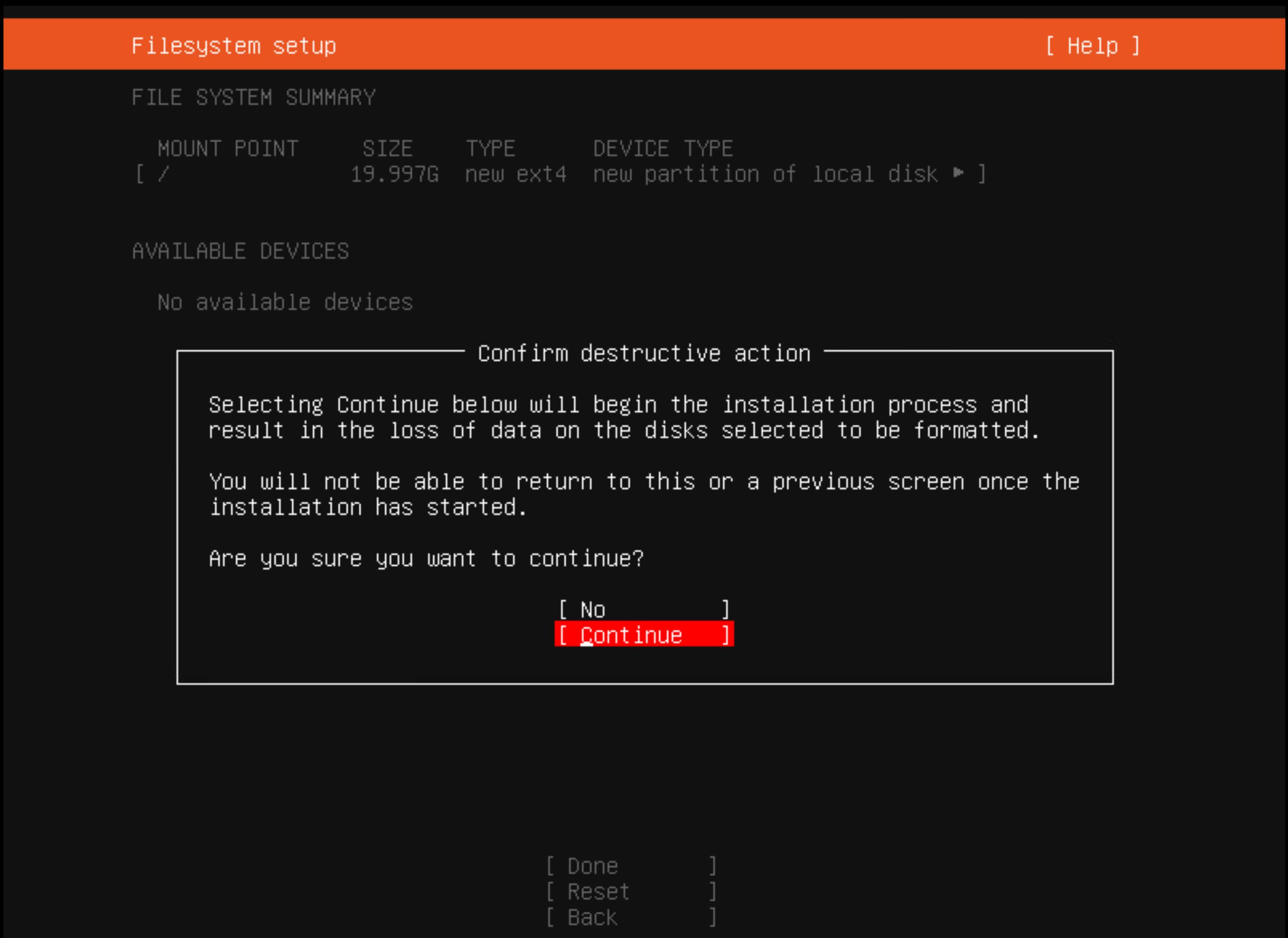 Čtrnáctý snímek obrazovky instalace Ubuntu