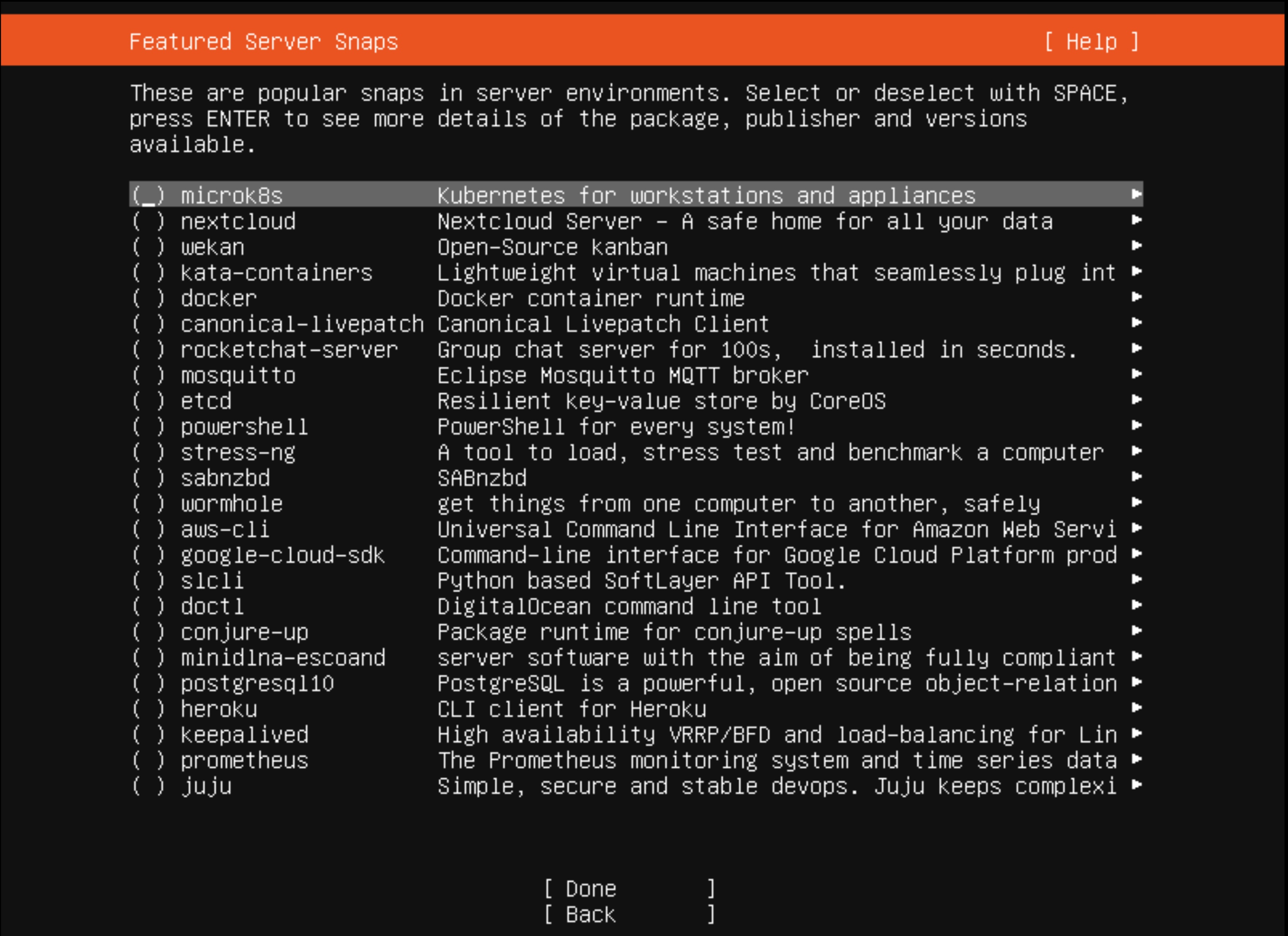 Sedmnáctý snímek obrazovky instalace Ubuntu