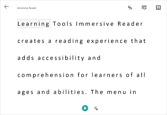 Snímek obrazovky Asistivní čtečka, který ukazuje, jak izoluje obsah pro lepší čitelnost