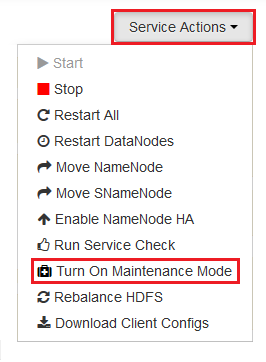 Turn on hdi maintenance mode menu