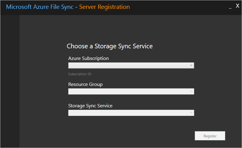 Snímek obrazovky uživatelského rozhraní pro registraci serveru