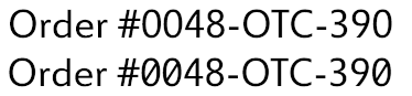 Text používající lomítka nula čísel typu OpenType