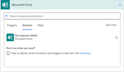 Snímek obrazovky akce Microsoft Forms.