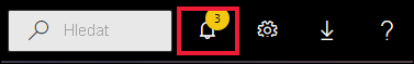 Screenshot showing the Power BI menu bar. The Search box and a few icon buttons are visible. The notification icon is called out.