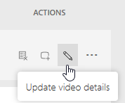 Aktualizujte podrobnosti videa pomocí ikony pro úpravy.