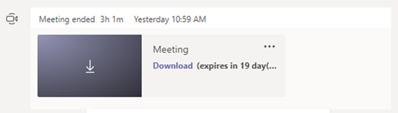 Nahrajte záznam schůzky v Microsoft Teams.