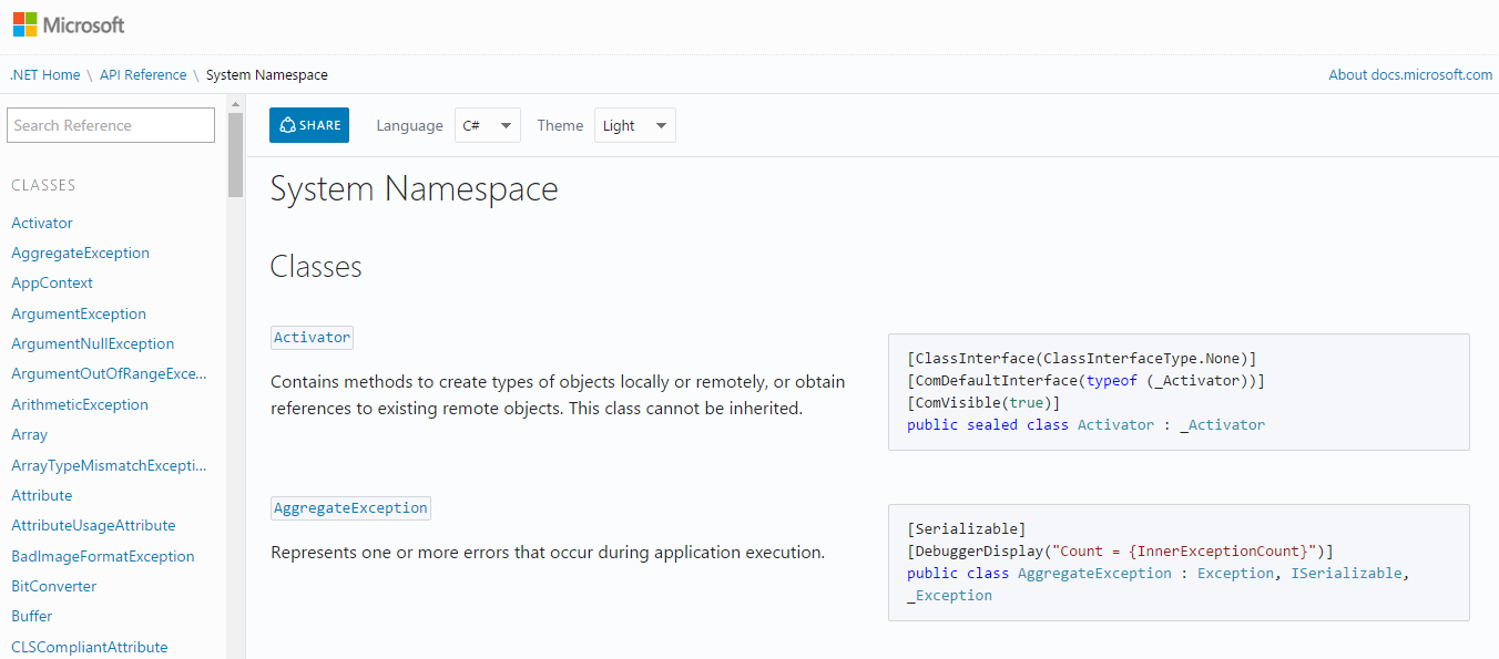 Reference Namespace View