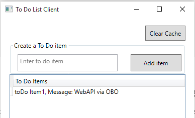 Screenshot of the To Do List Client dialog box with the new to do item populating the To Do Items section.