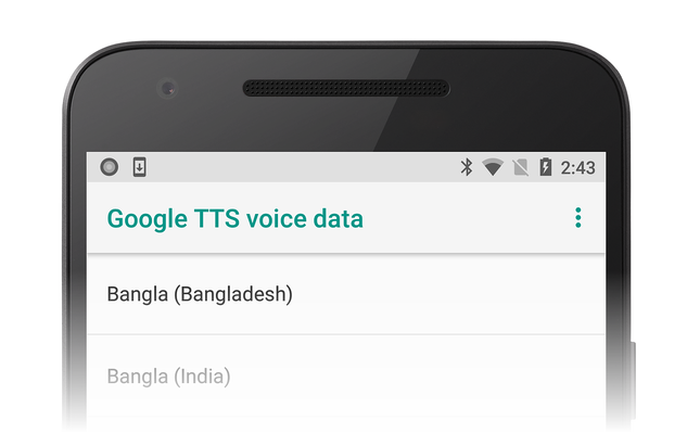Aktivita hlasových dat Google TTS