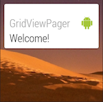 Příklad snímku obrazovky GridViewPager na čtvercové obrazovce