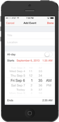 Tato možnost se zobrazuje v aplikaci kalendáře systému.