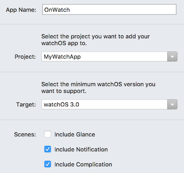 Choose which iOS app project should include the watch app