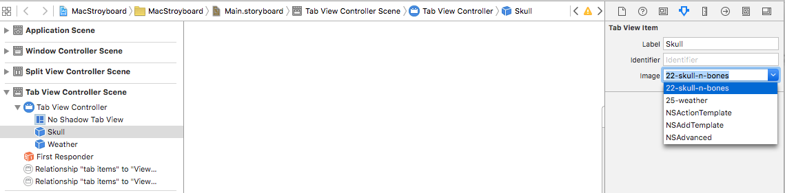 Configuring each tab in Xcode