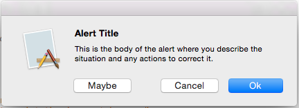 An alert with three button options