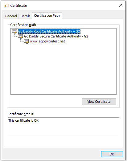 Trusted root certificates